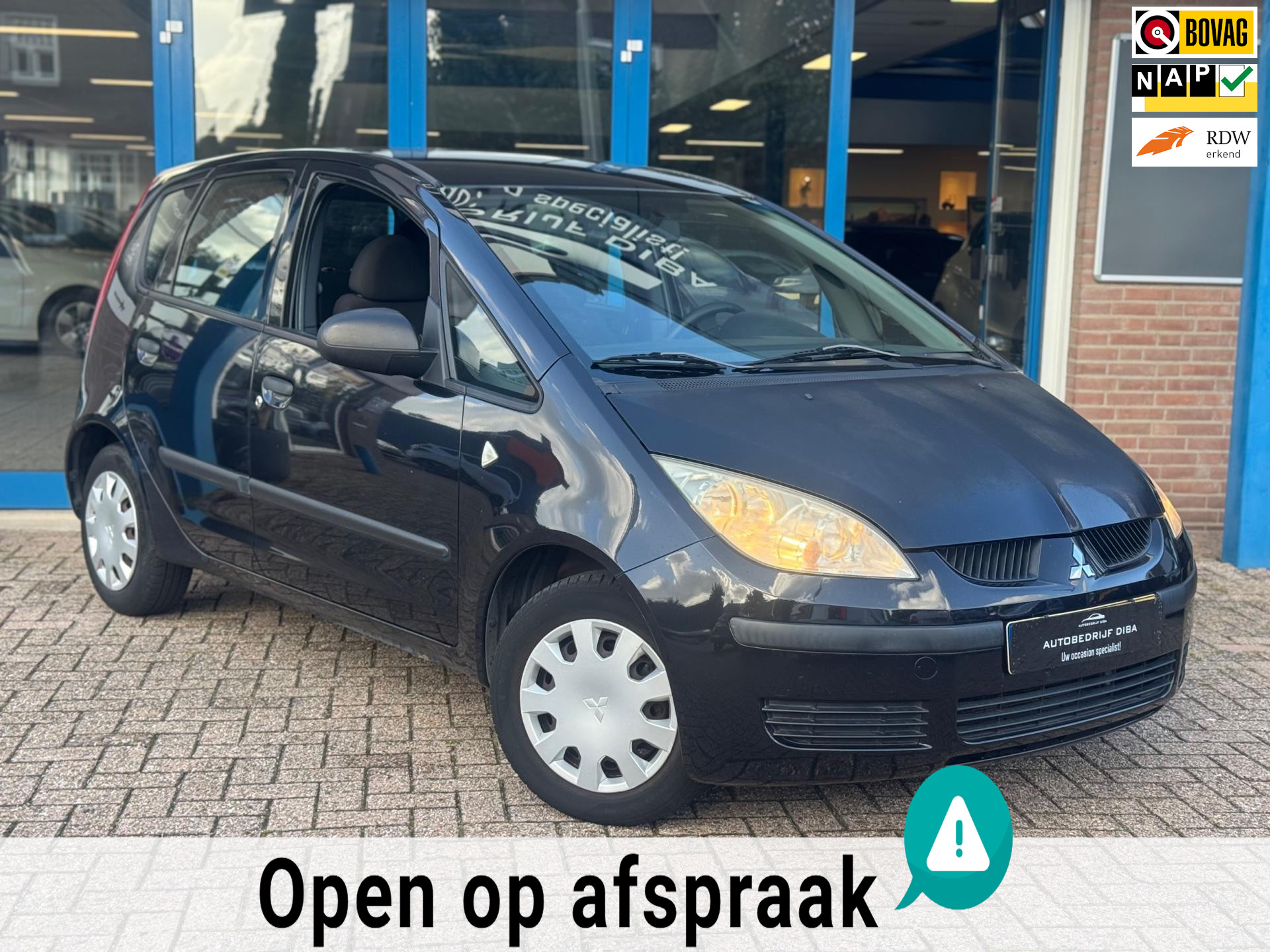 Mitsubishi Colt 1.3 Incharge 2008 5drs Zwart AIRCO APK NAP! 48205378-0.jpg | Autobedrijf Diba